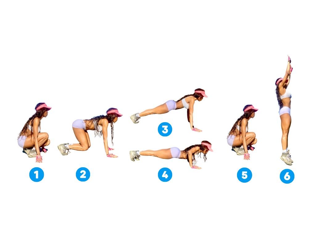 Burpees exercícios com peso do corpo